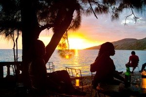 Beach sunset in Haiti