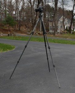 The Gitzo Traveler at Full Height with the ReallyRightStuff BH-40 Head, L Bracket and Canon T2i with Rokanon 8mm Fisheye