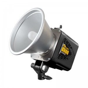 A profile view of the Alien Bee 800 flash unit