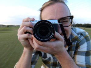 The Fuji X-E1 Mirrorless Interchangable Lens Camera in the Hands of Christian Rudman
