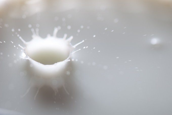 Milk drop breaking surface