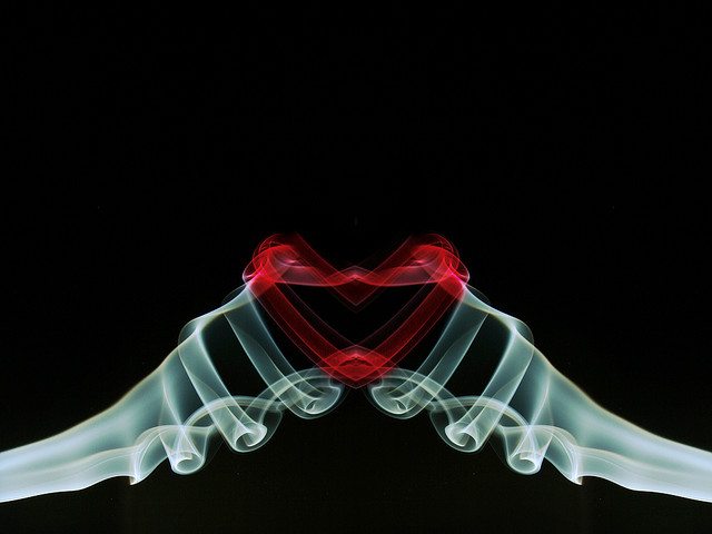 A heart from smoke photography