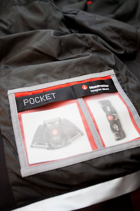 Pockets inside designed specifically for Manfrotto Pocket Tripods