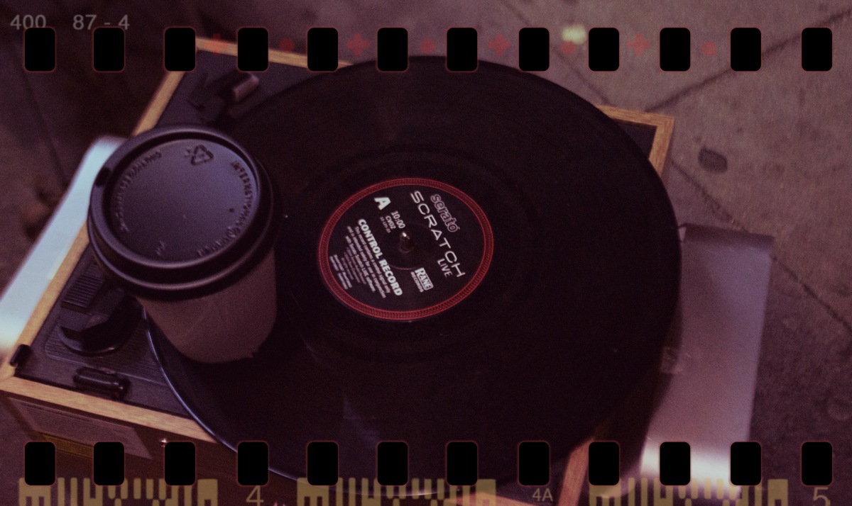 coffee on a record player