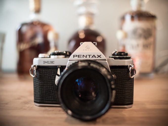 The Pentax MX, one of the smallest 35mm film cameras