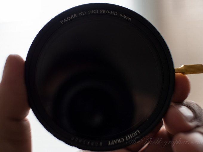 A variable ND filter with its light cutting abilities maxed.
