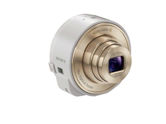 Sony QX10 white angled view