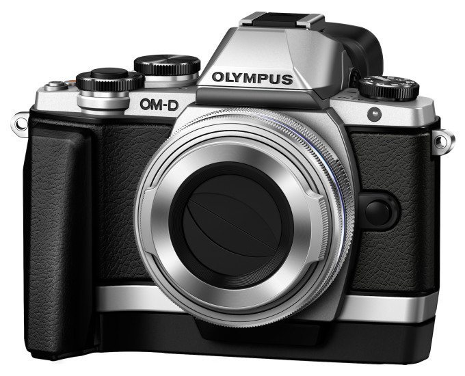 Olympus OM-D E-M10 with 14-42mm EZ kit lens and auto lens cap