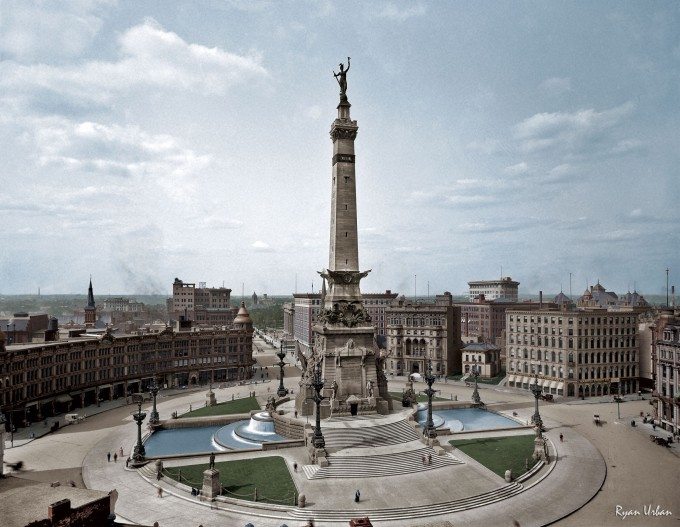 Indianapolis, Indiana, circa 1907. “Soldiers’ and Sailors’ Monument.” - Imgur