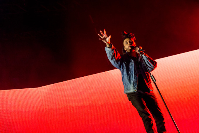 The Weeknd playing the Honda stage at Austin City Limits Weekend One on Sunday, October 4, 2015.