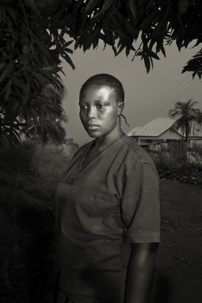 Monjama Moussa, 25, married mother of 4 children, from Goderich. She had a coal shop and she contracted ebola from a supplier. After being treated by Emergency, she got back home, but she was refused by her family, that considered her healing as a sign of deamon possession. She has lost her family and her job. She now works as cleaner at the Emergency surgical hospital in Goderich.