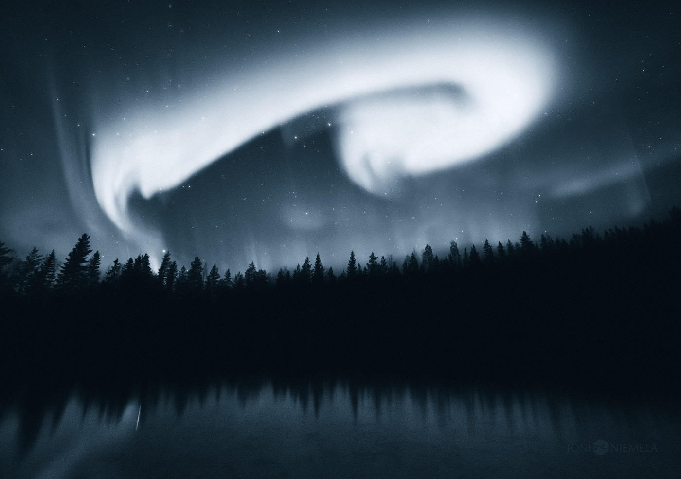 White Flames: The Aurora Borealis in Monochrome
