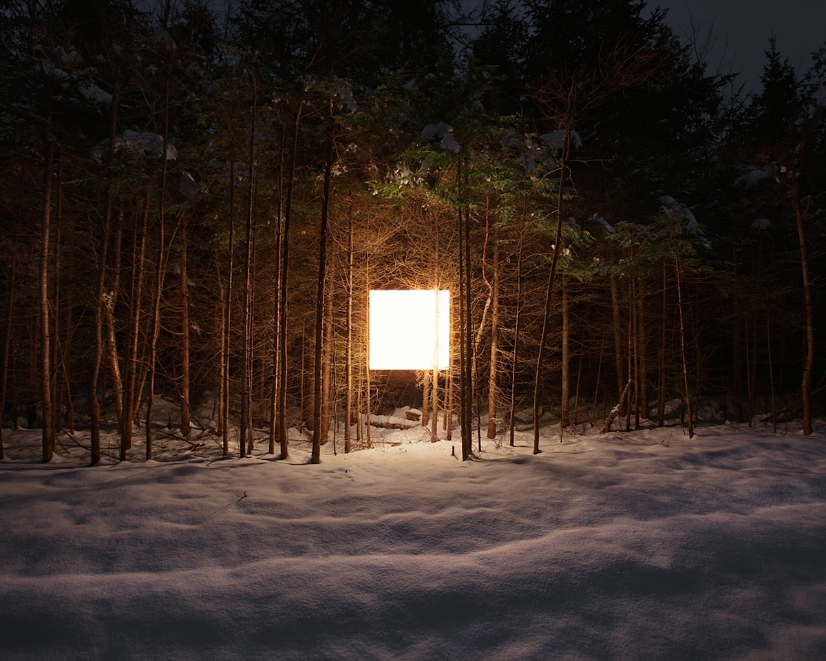 Benoit Paillé Added A Square Light In The Middle Of Night Landscape Images