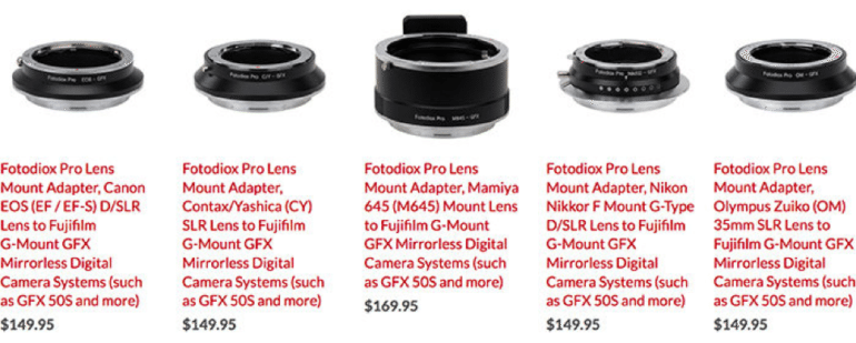 GFX Lens Adapters