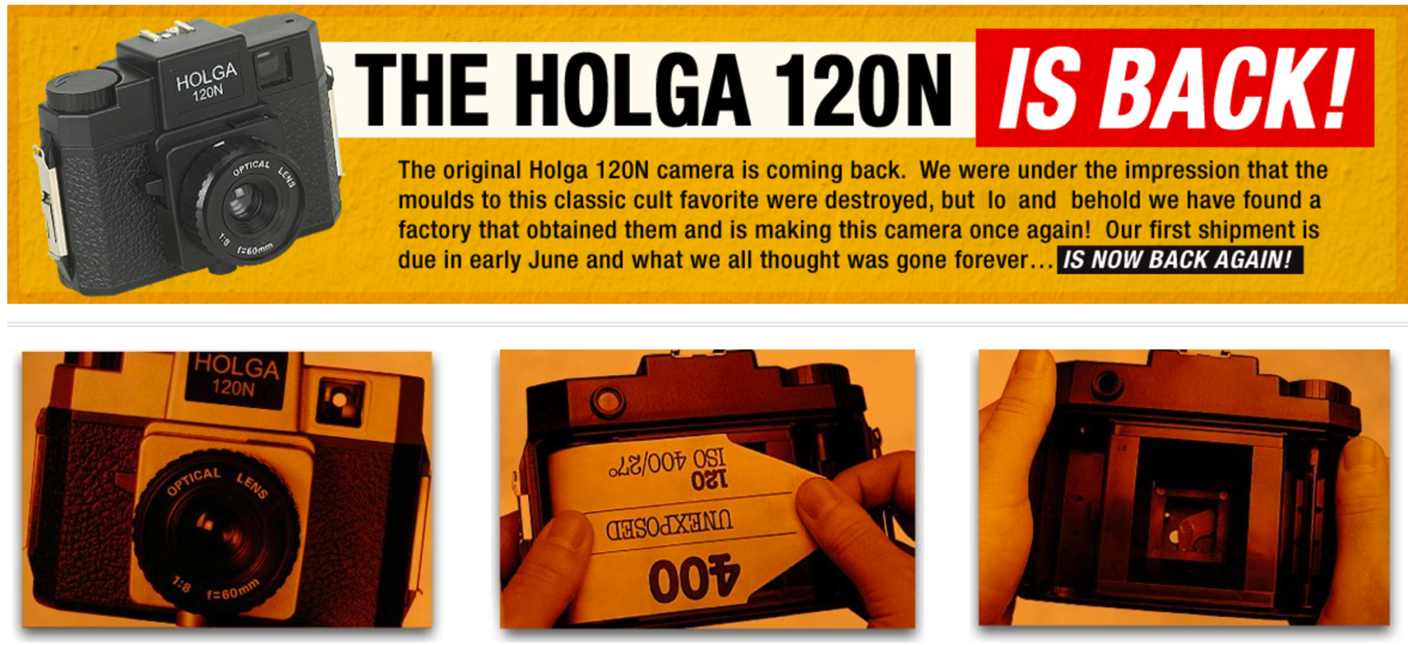 Good News! The Holga Camera is Coming Back!