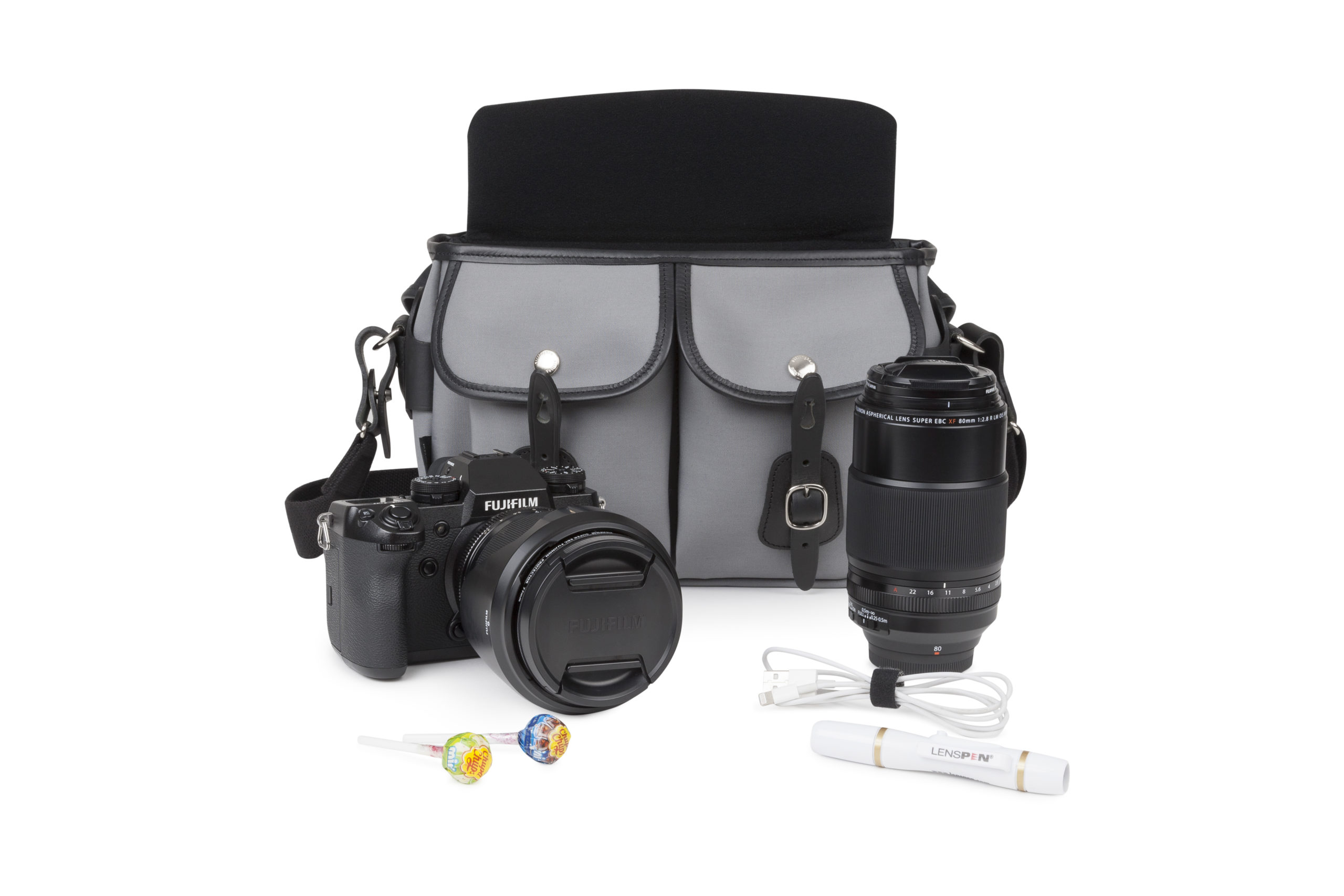 Billingham Hadley Small Pro CONTENTS OUTSIDE Fuji X-H1, 18-55mm & 80mm lens - Grey Canvas_Black HiRes
