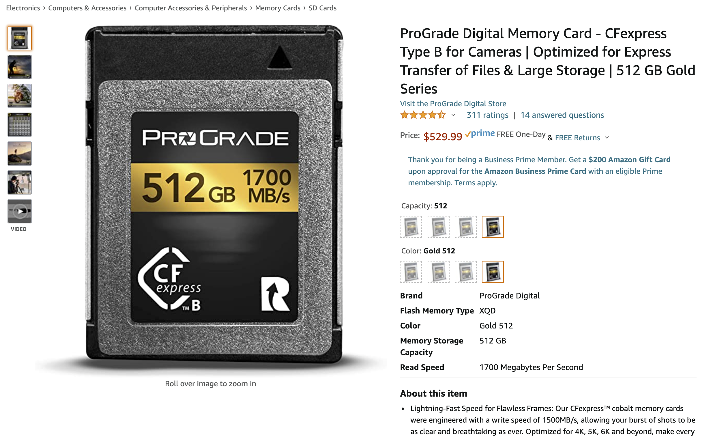 Exclusive Deal: 15% off ProGrade Digital CFExpress Type B 512GB Card