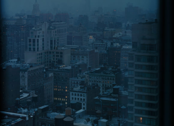 USA. New York, New York. 2018. Hotel room view.