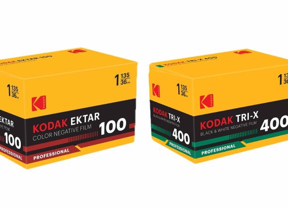 Two boxes of Kodak 35mm film: Ektar 100 color film and Tri-X 400 black & white film.