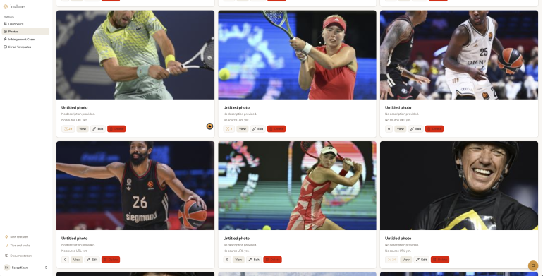 Collage of athletes playing tennis and basketball, and a person in riding gear, each in action shots.