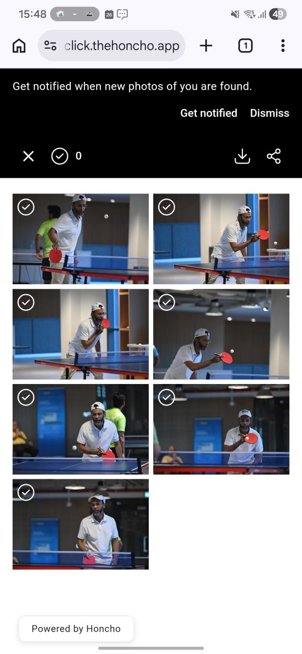 A group of people playing table tennis indoors, captured in action shots during a game.