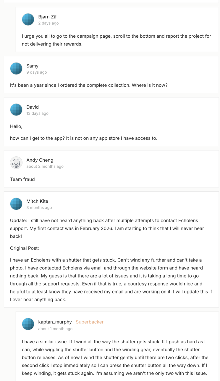 Screenshot of forum users discussing issues and solutions related to a camera shutter button not releasing.